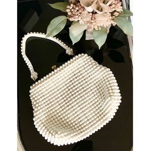 Vintage Grandee Cream Beaded Handbag
